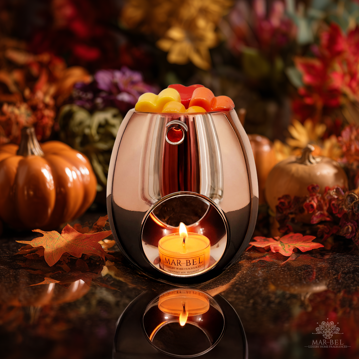 Rose Gold Glass Tealight Wax Burner